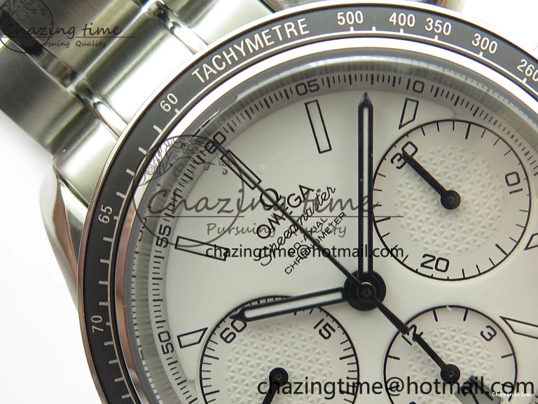 0507 Elegant Speedmaster Racing Master SS HRF 1:1 Best Edition White Dial on SS Bracelet A 7864